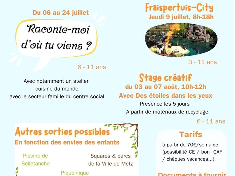 Centres de loisirs d’été à l’Agora L’Agora Metz