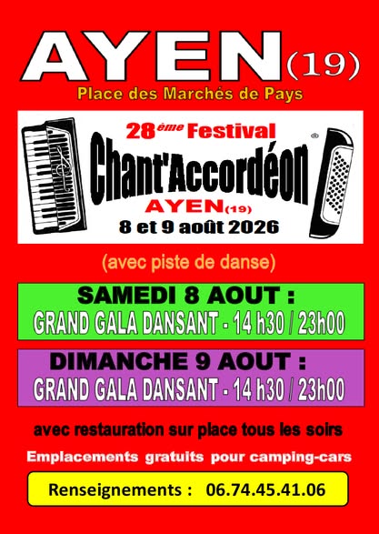 Chant'Accordéon Place des Marché s de Pays Ayen 2026-08-08
