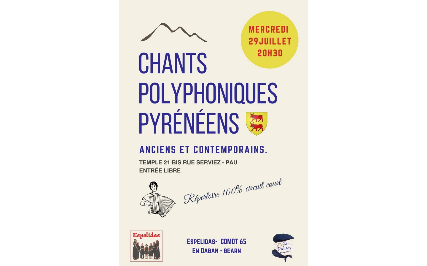Chants Polyphoniques Pyrénéens 21 Rue Serviez Pau 2026-07-29