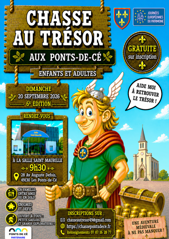 CHASSE AU TRÉSOR Salle Saint-Maurille 28 Avenue Maurice Defois 49130 Les Ponts de Cé Les Ponts-de-Cé