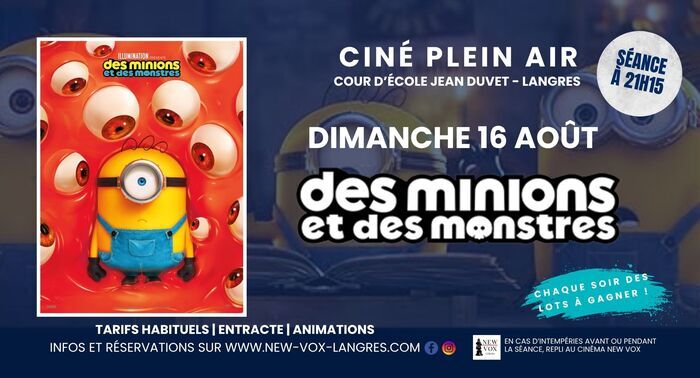 Ciné Plein Air : « Des Minions et des Monstres », Le New Vox, Langres