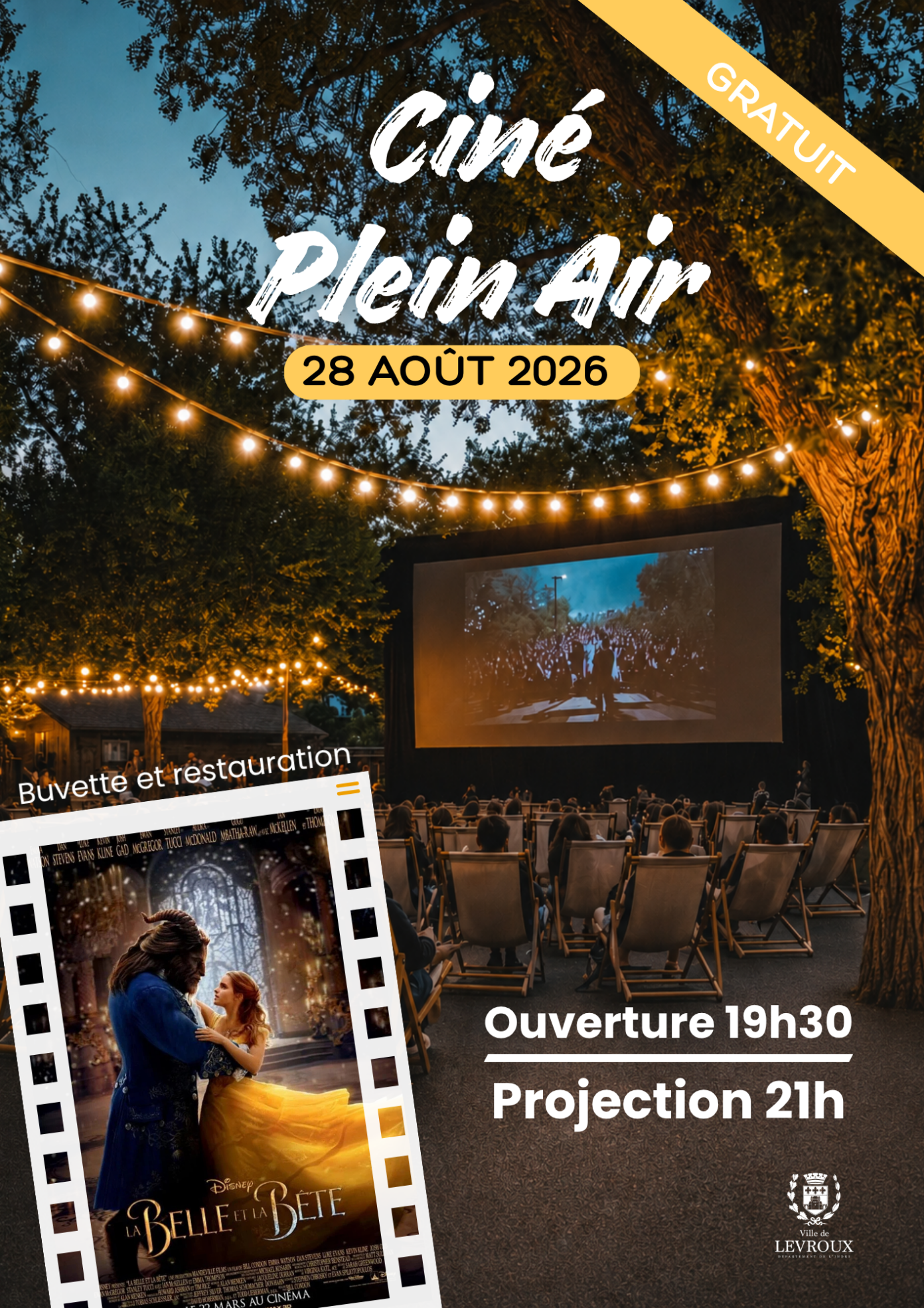 Ciné Plein Air La Belle et la Bête Levroux