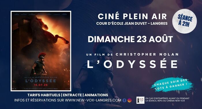Ciné Plein Air : « L’odysée : Ulysse ? Quelle odysée ! » Soirée de clôture, Le New Vox, Langres