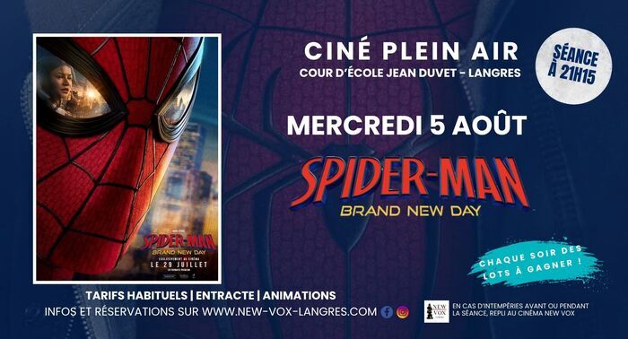 Ciné Plein Air : « Spider man : Brand new day », Le New Vox, Langres
