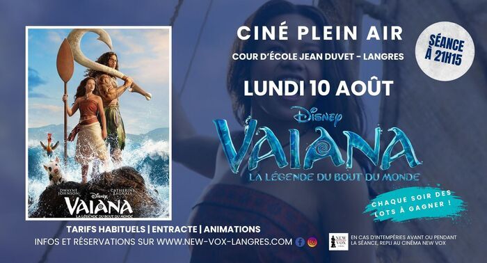 Ciné Plein Air : « Vaiana « , Le New Vox, Langres