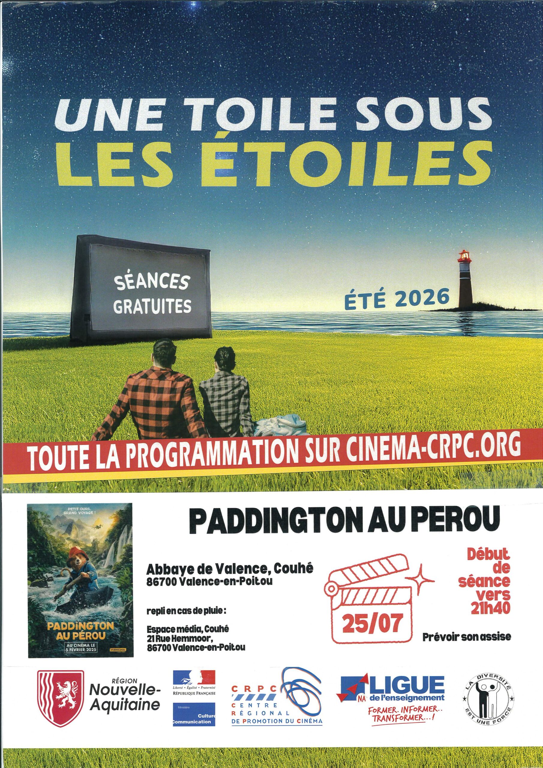 Ciné Plein-Air Abbaye de Valence Valence-en-Poitou 2026-07-25
