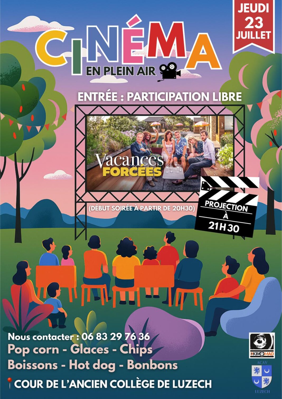 Cinéma en plein air à Luzech Cour de l’ancien collège Luzech