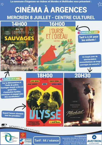 Cinéma Sauvages , L’ourse et l’oiseau , Ulysse et Michael Argences en Aubrac Sainte-Geneviève-sur-Argence Argences en Aubrac