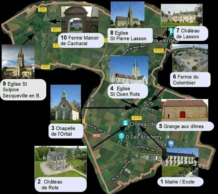 Circuit en autonomie : parcours patrimonial à Rots, Lasson et Secqueville-en-Bessin, Église Saint-Ouen de Rots, Rots