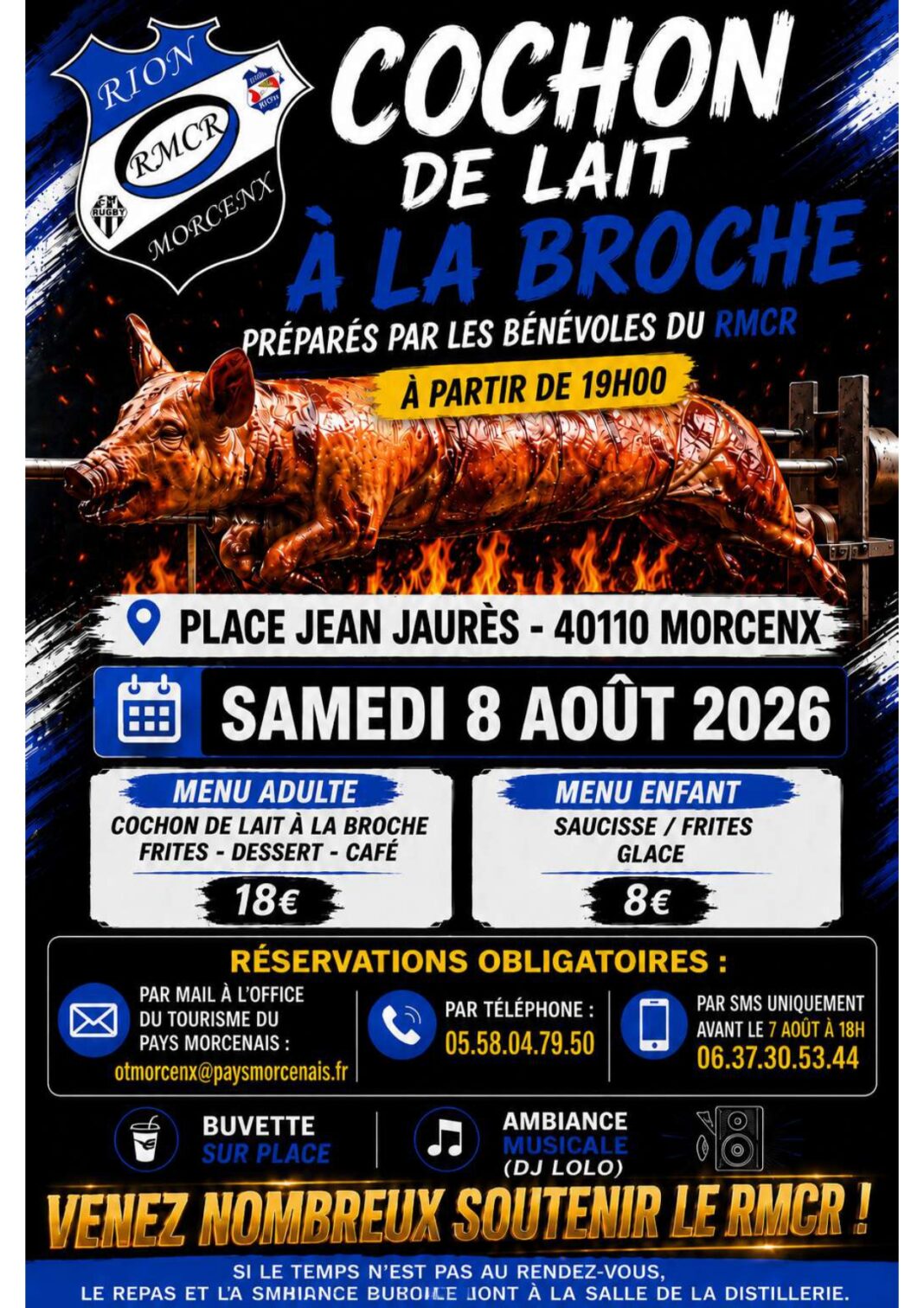 Cochon de lait à la broche du RMCR  Morcenx-la-Nouvelle