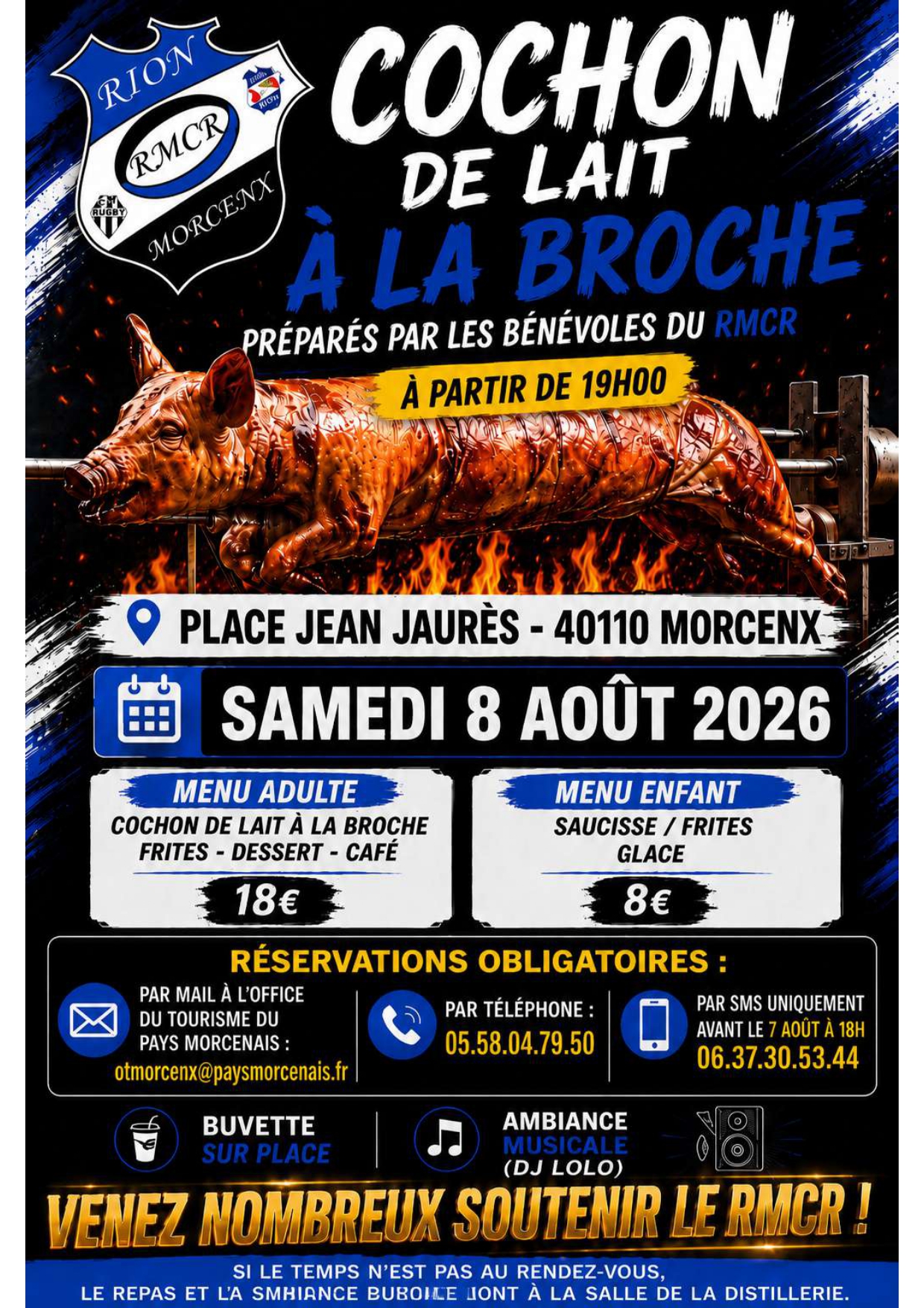 Cochon de lait à la broche du RMCR Place Jean Jaurès Morcenx-la-Nouvelle 2026-08-08