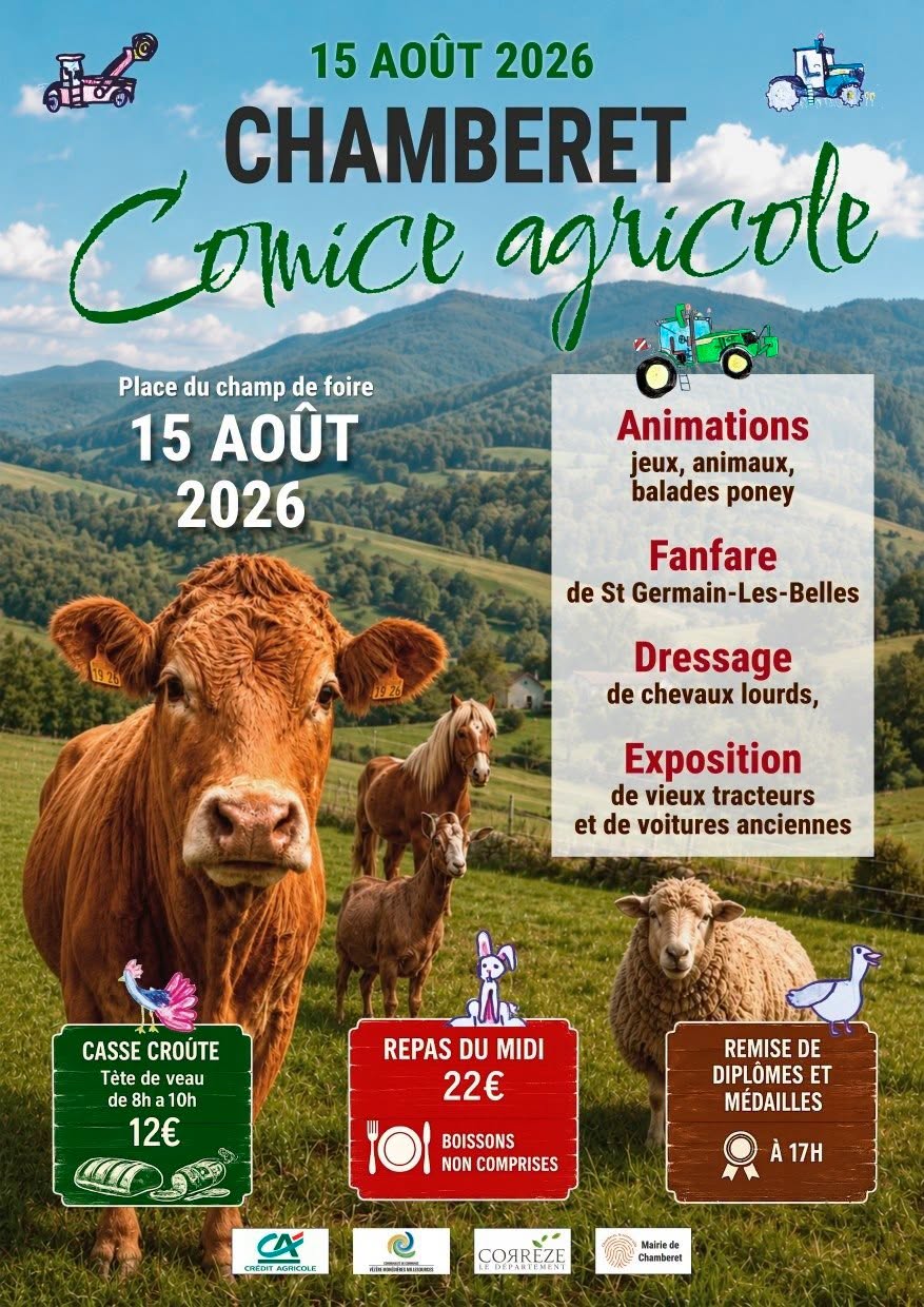 Comice Agricole à Chamberet Place du champ de foire Chamberet 2026-08-15