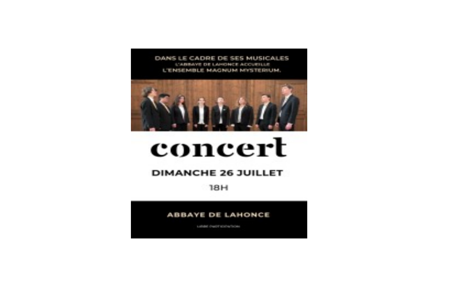 Concert à l'Abbaye Magnum Mysterium Abbaye Place du Fronton Lahonce 2026-07-26