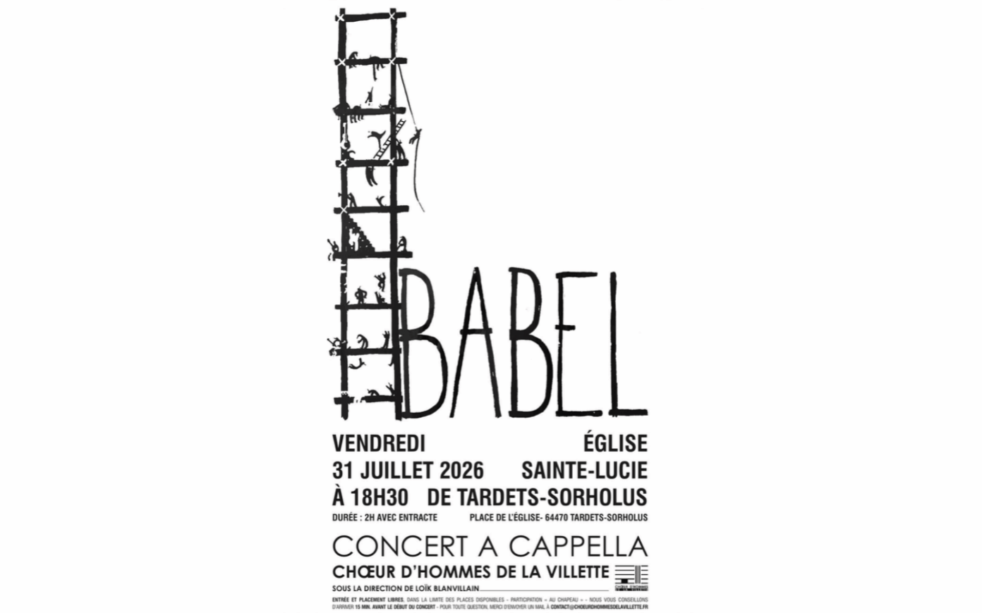 Concert choeur d&rsquo;hommes Babel  Tardets-Sorholus