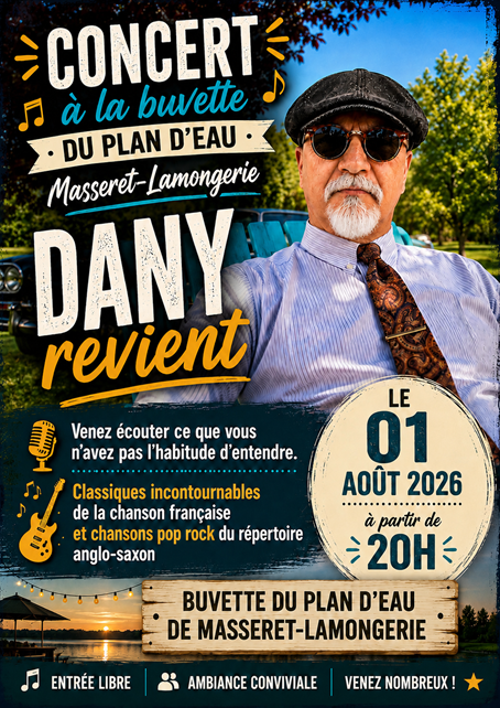 Concert Dany revient route du ruisseau des Forges Lamongerie
