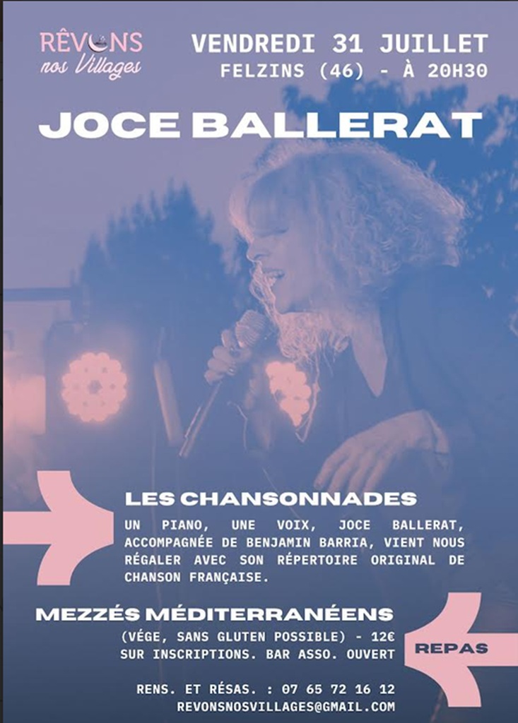 Concert de Joce Ballerat Les chansonnades au Quinte & Sens, Felzins Felzins