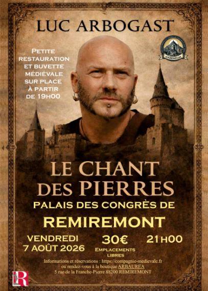 Concert de Luc ARBOGAST le Chant des Pierres Palais des Congrès Remiremont