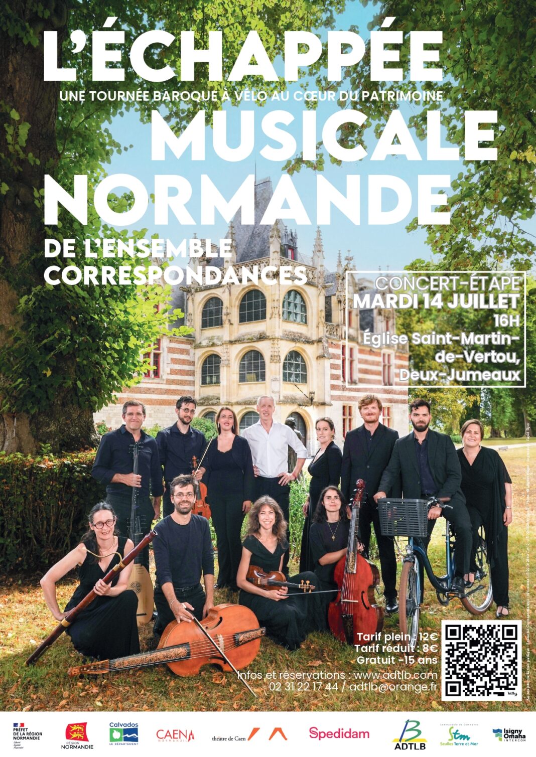 Concert de musique baroque par l’Ensemble Corrrespondances et balade à vélo Deux-Jumeaux