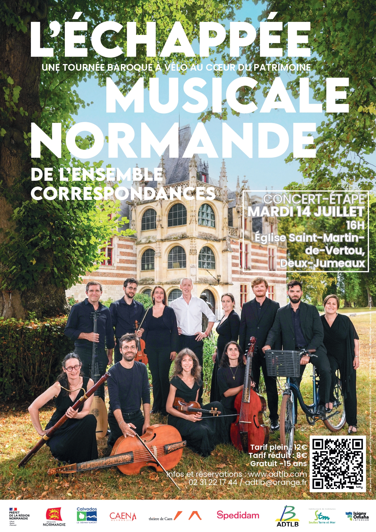 Concert de musique baroque par l’Ensemble Corrrespondances et balade à vélo Ancienne Abbaye Deux-Jumeaux 2026-07-14