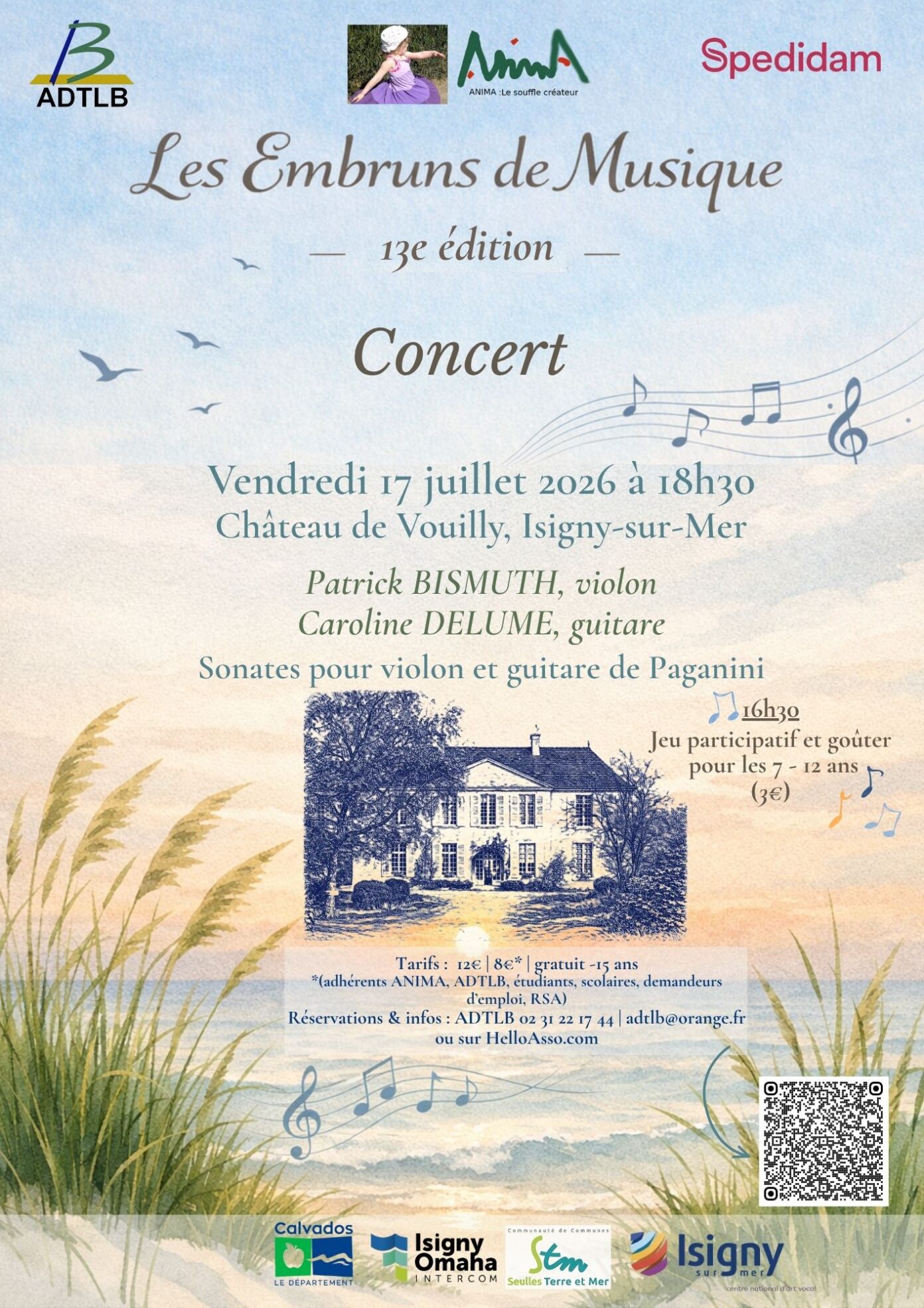 Concert de Patrick BISMUTH, violon et Caroline DELUME, guitare Isigny-sur-Mer