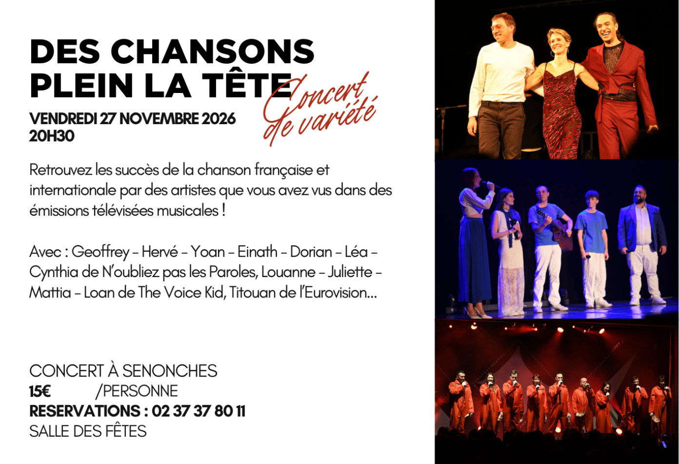 Concert Des Chansons Plein la Tête Senonches
