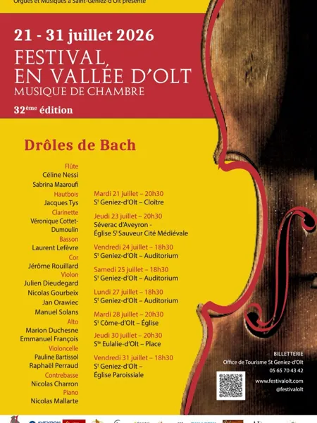 Concert d’ouverture Festival Musique en Vallée d’Olt Saint Geniez d’Olt et d’Aubrac