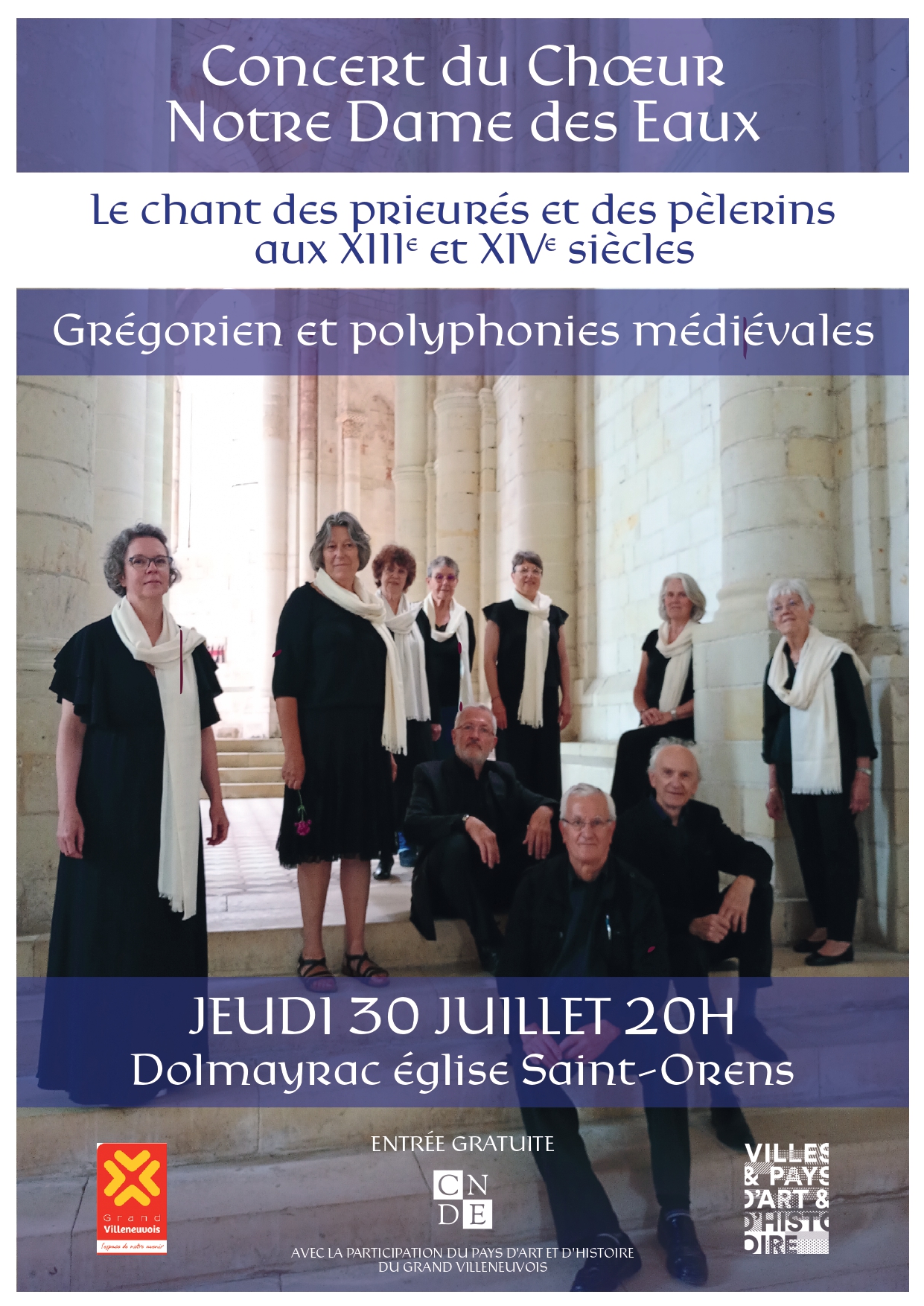 Concert du chœur Notre-Dame-des-Eaux Rue de la bastide Dolmayrac 2026-07-30
