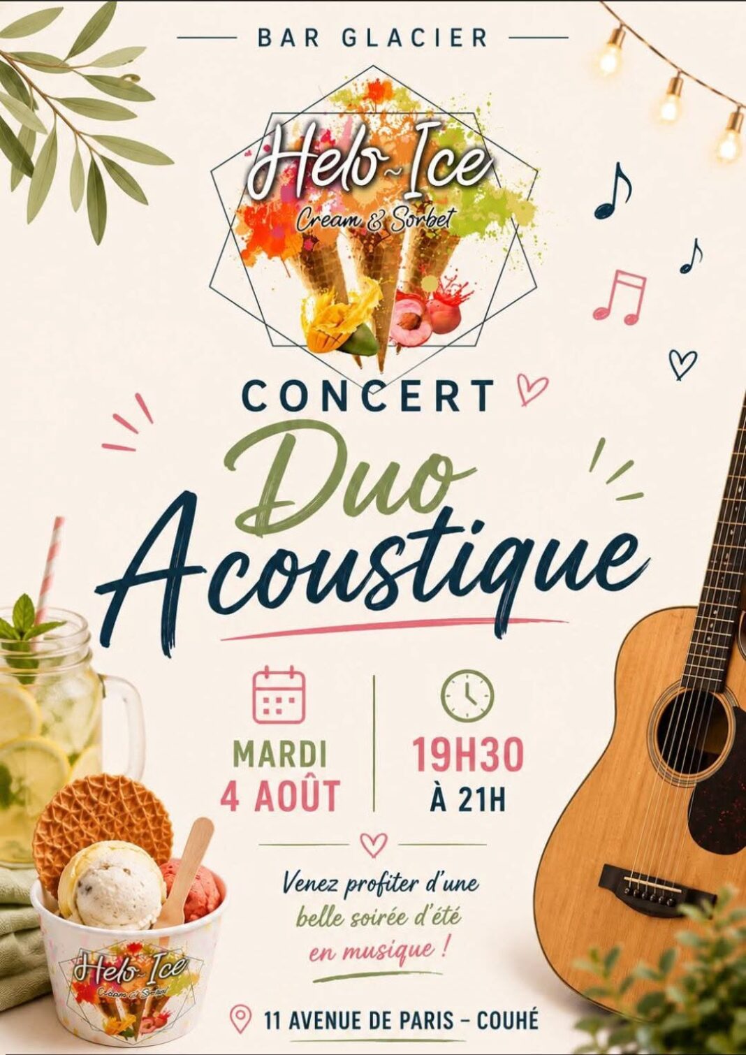 Concert Duo Acoustique Helo-Ice Valence-en-Poitou