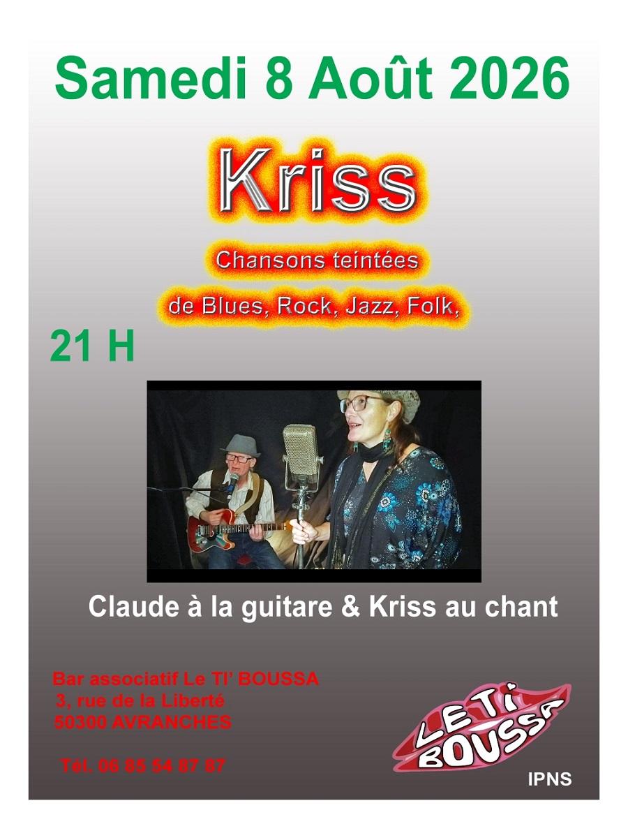 Concert duo Kriss Café solidaire Le Ti&rsquo;Boussa Avranches