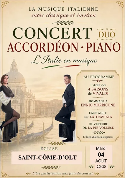 Concert Duo Nuances  Saint-Côme-d&rsquo;Olt
