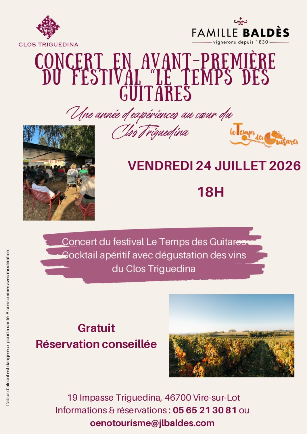 Concert en avant-première du festival international Le Temps des Guitares  Vire-sur-Lot