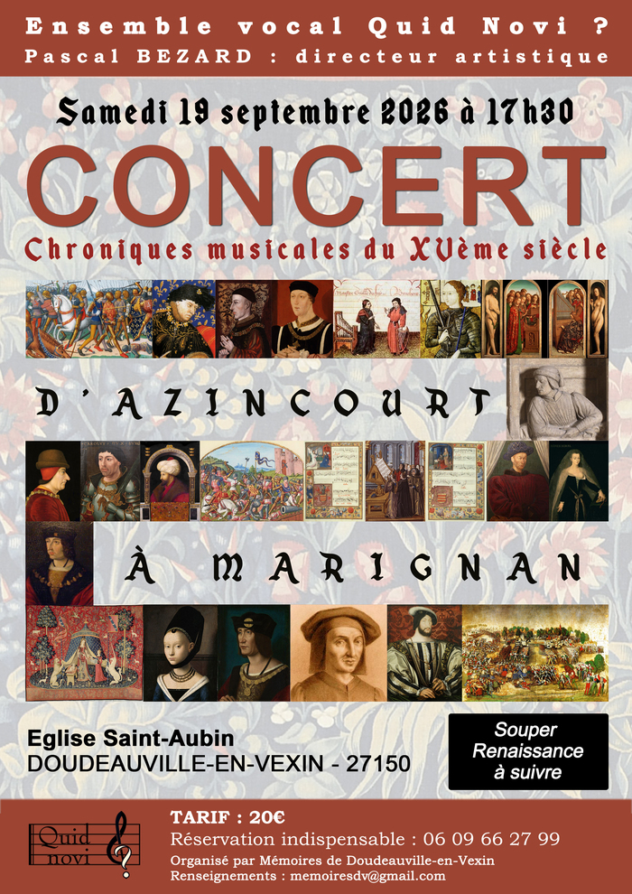 Concert en costumes : d&rsquo;Azincour à Marignan, Église Saint-Aubin, Doudeauville-en-Vexin