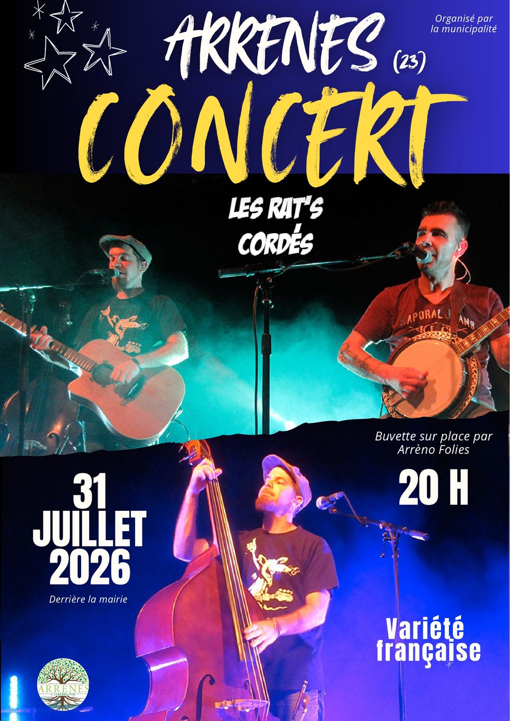 Concert en Plein Air Terrain derrière la Mairie Arrènes 2026-07-31