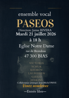 Concert ensemble vocal PASEOS Église Notre Dame Bias