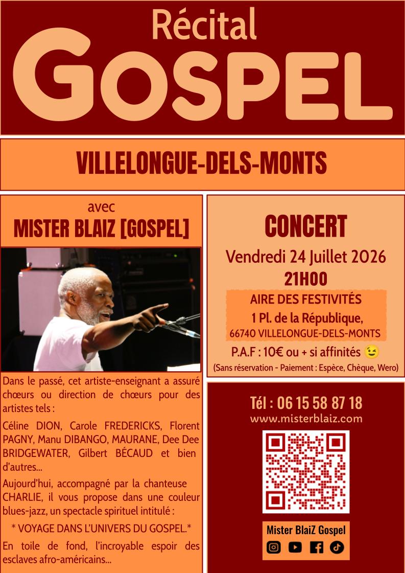 CONCERT GOSPEL AVEC MISTER BLAIZ Sorède