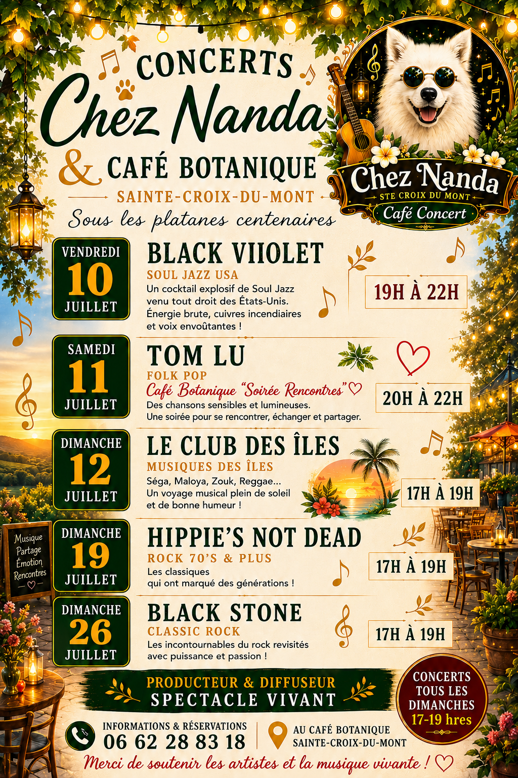 Concert Hippies's not dead 22 Le Bourg Est Sainte-Croix-du-Mont 2026-07-19