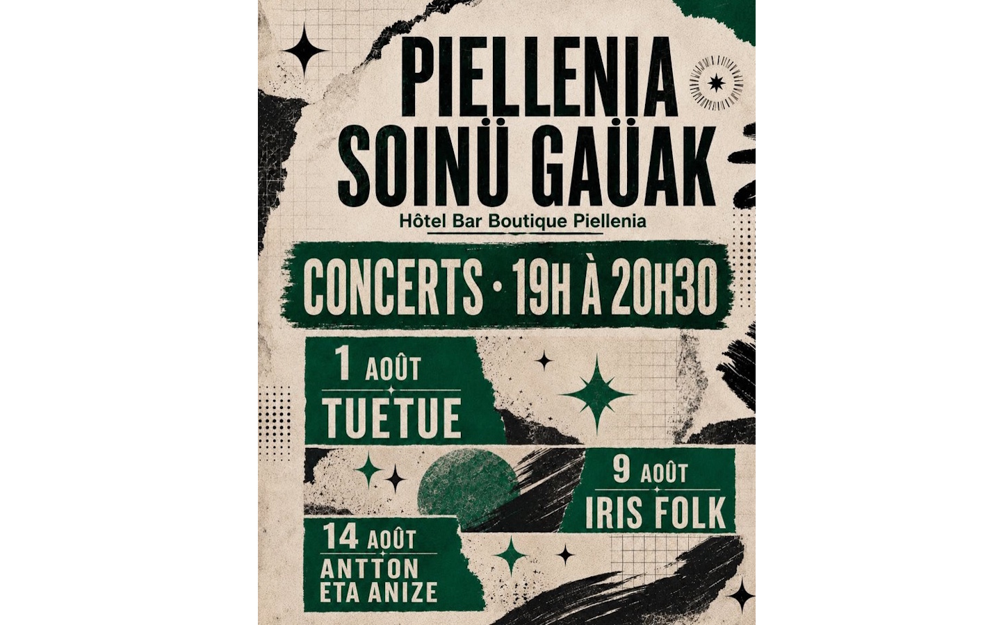 Concert Iris folk Place centrale Tardets-Sorholus
