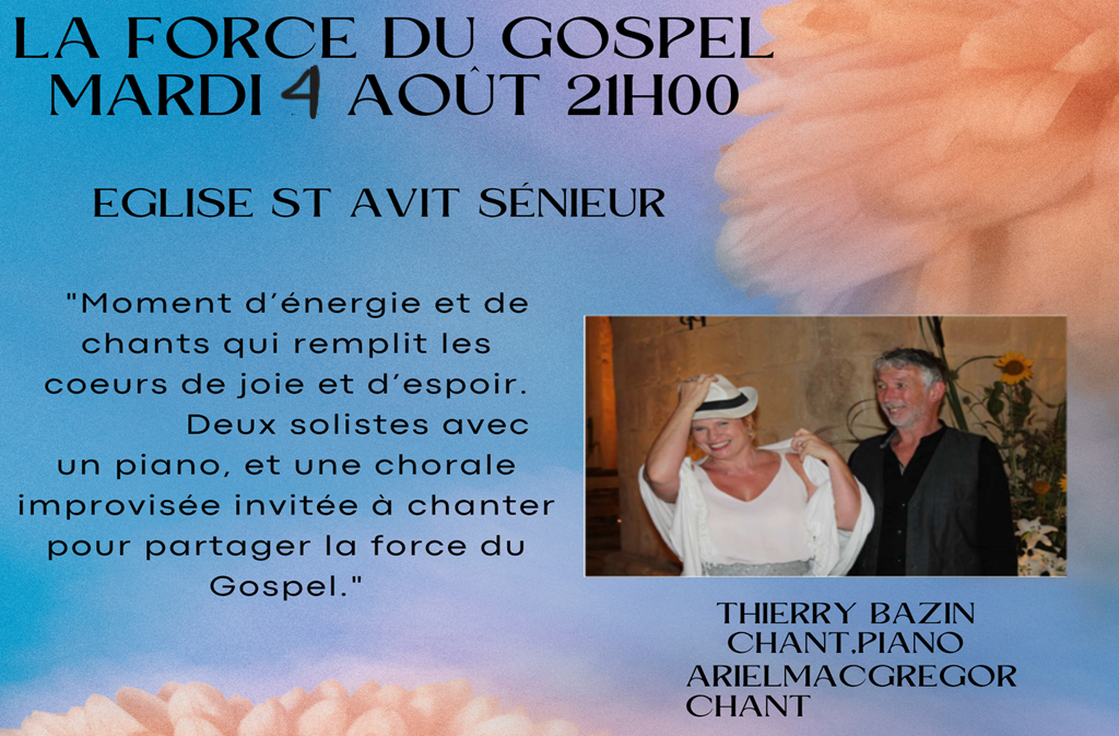 Concert La force du Gospel Abbaye Saint-Avit-Sénieur 2026-08-04