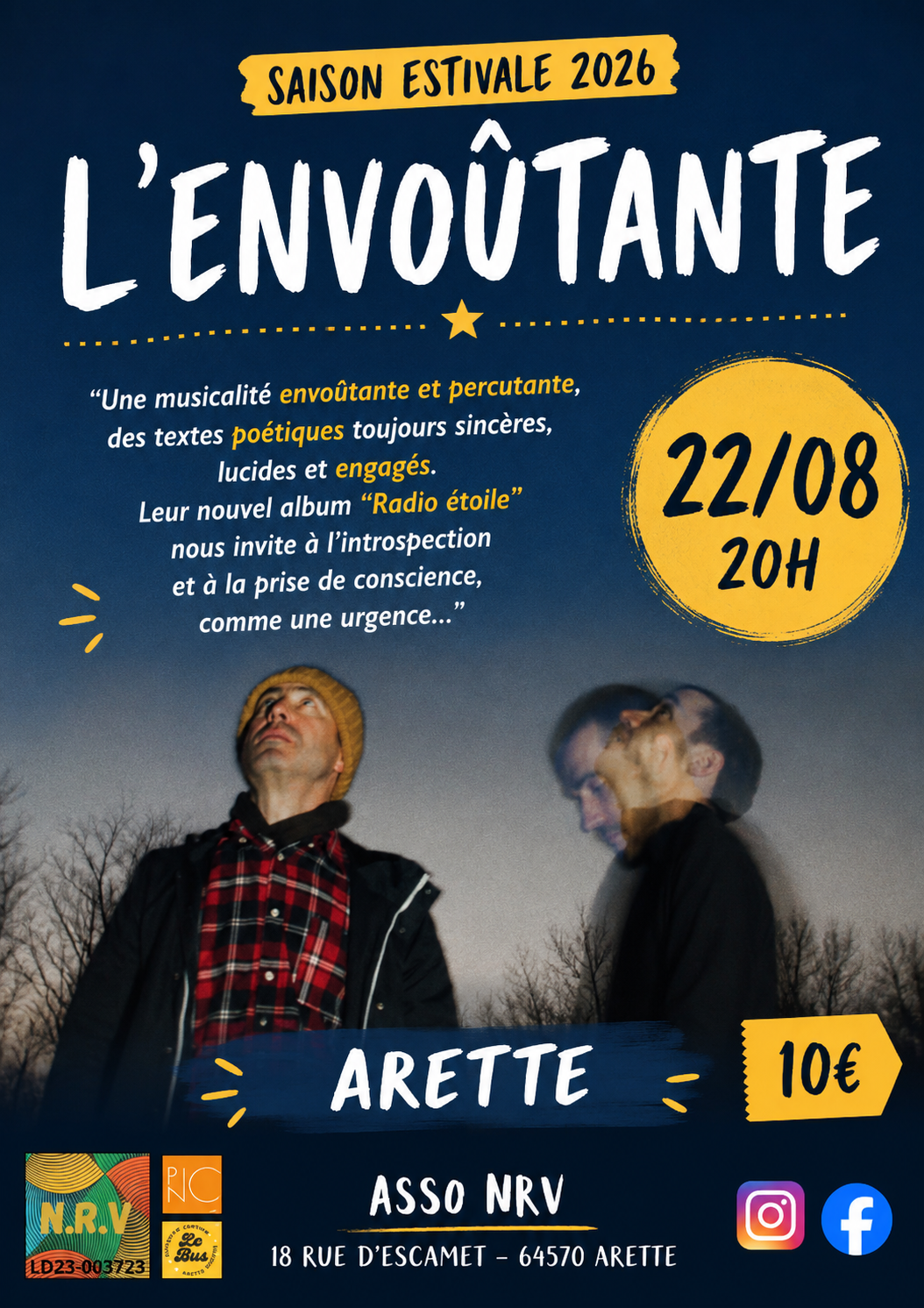 Concert L’Envoutante Espace Pic Nic, guinguette Le Bus Arette
