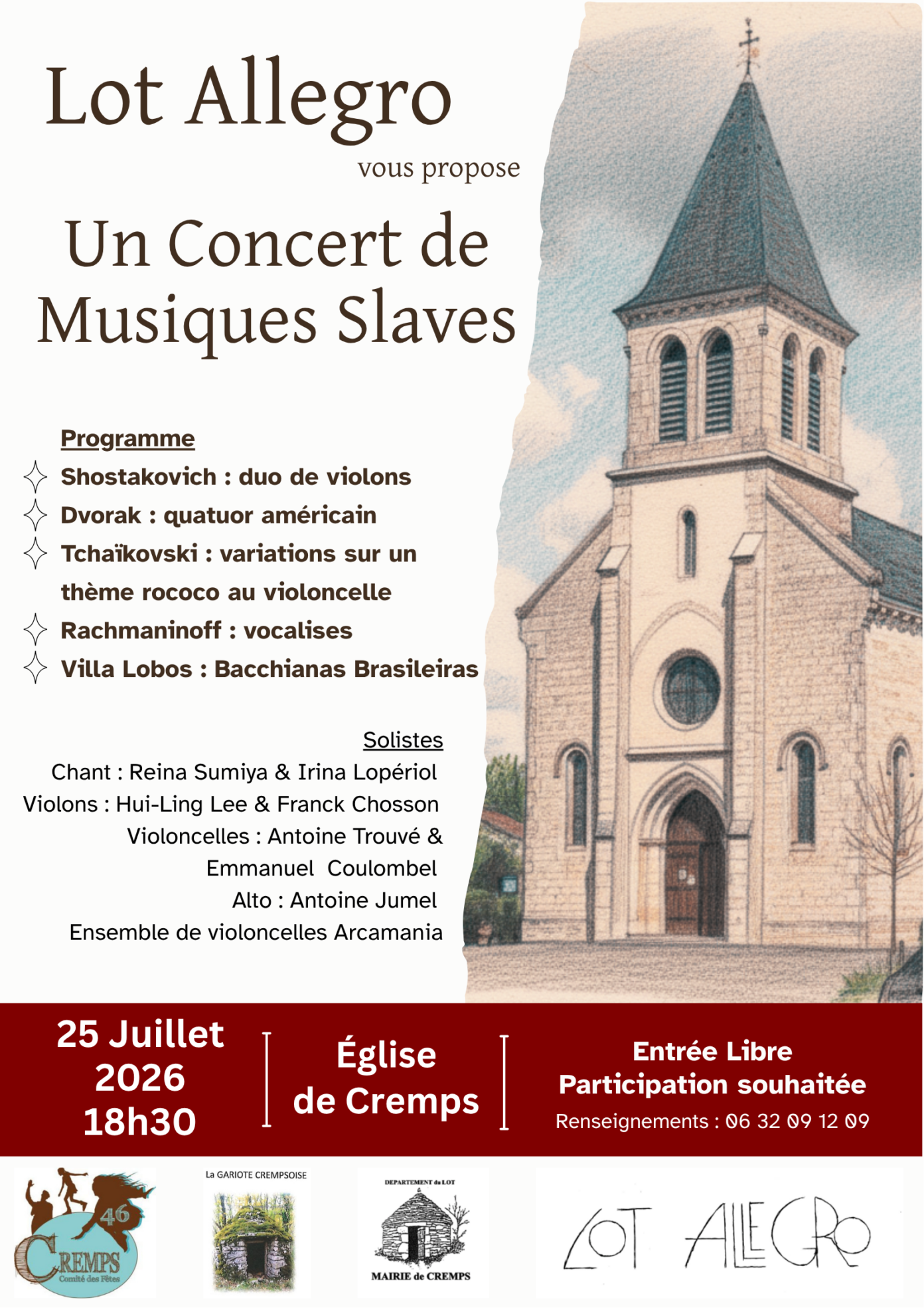 Concert Lot Allegro à Cremps concert de musiques slaves Cremps
