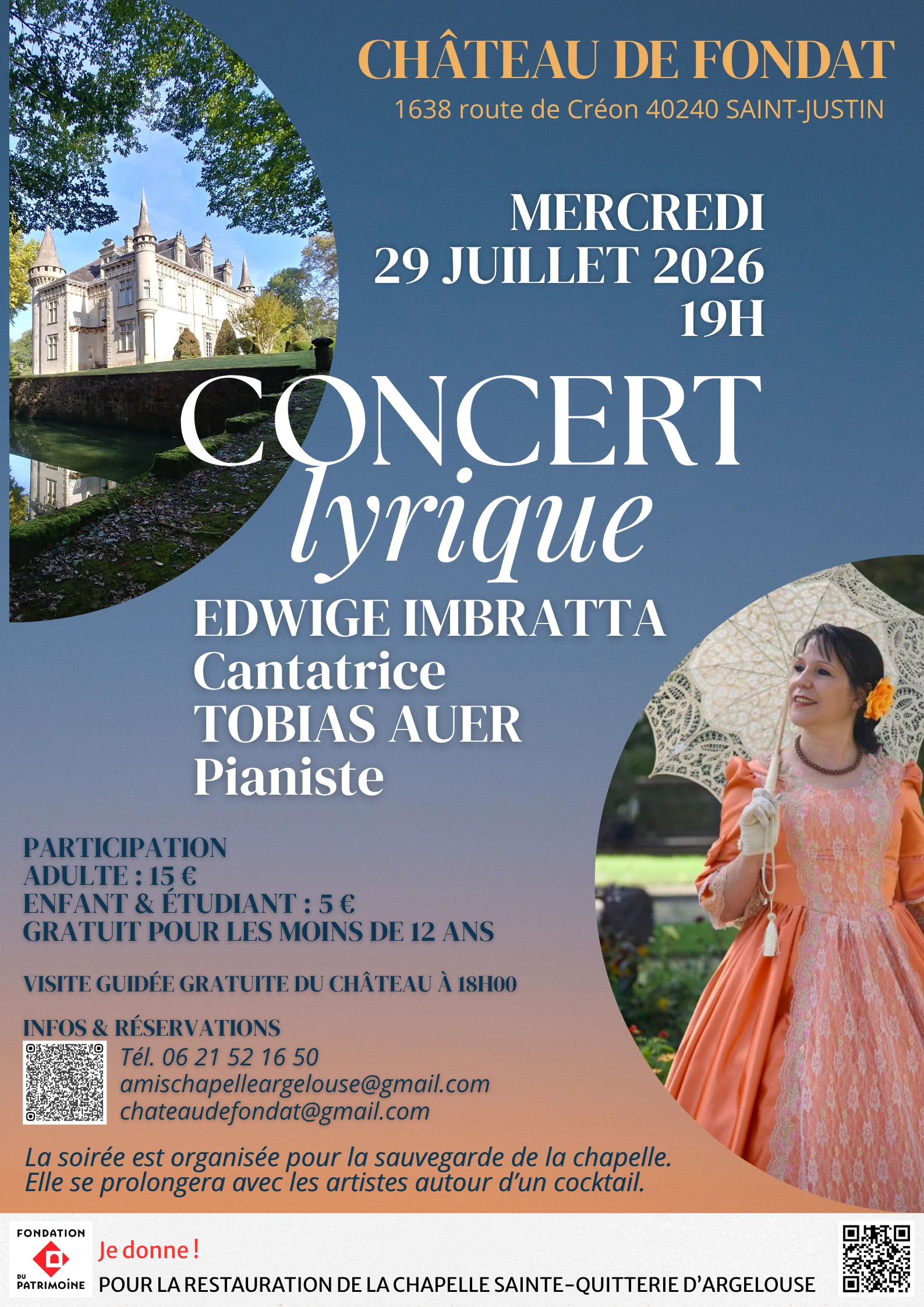 Concert lyrique 1638 route de Créon Saint-Justin 2026-07-29