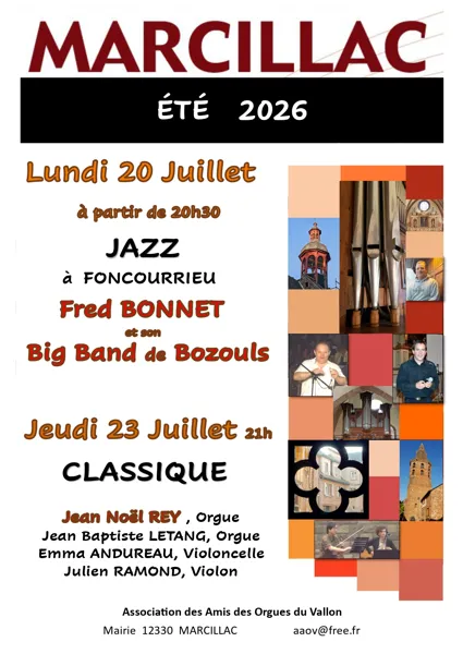Concert Parc de Foncourrieu jeudi 23 juillet Marcillac-Vallon