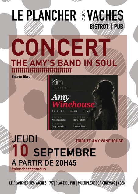 Concert tribute Amy WhineHouse 9 Rue de la Prune Agen 2026-09-10