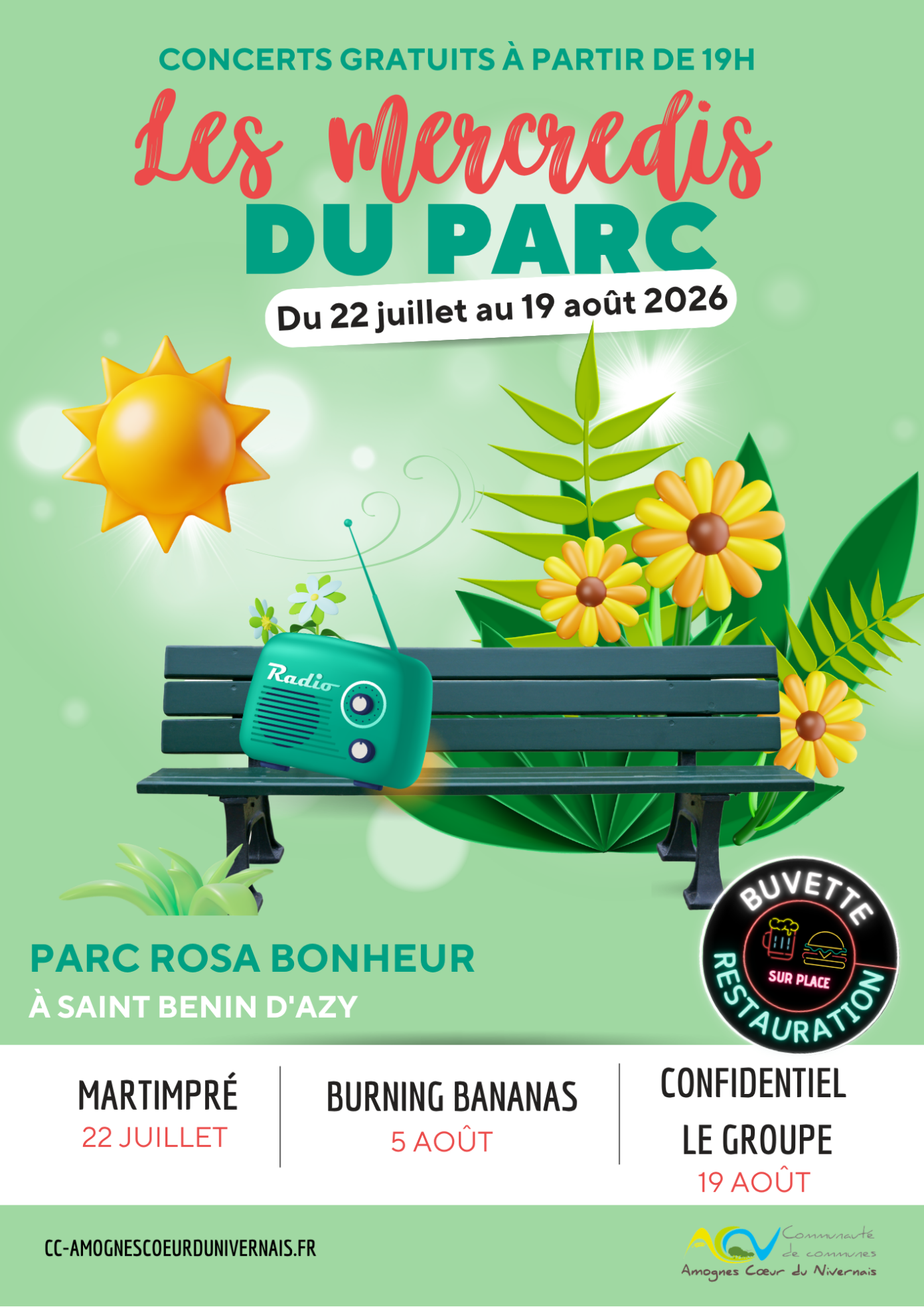 Concerts de l’été les mercredis du Parc Rue de Castignière Saint-Benin-d’Azy