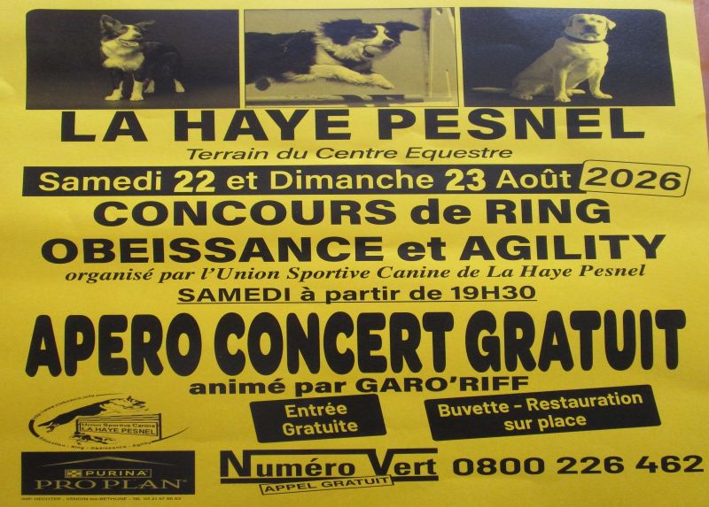 Concours canins Centre equestre La Haye-Pesnel