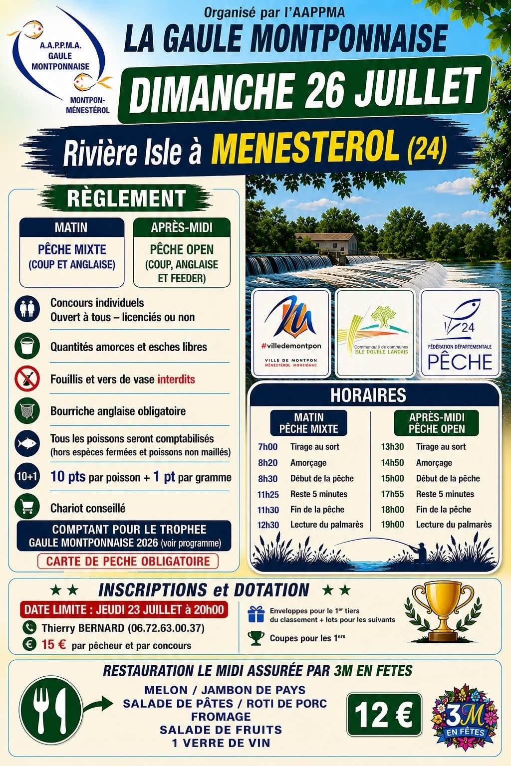 Concours de pêche Montpon-Ménestérol