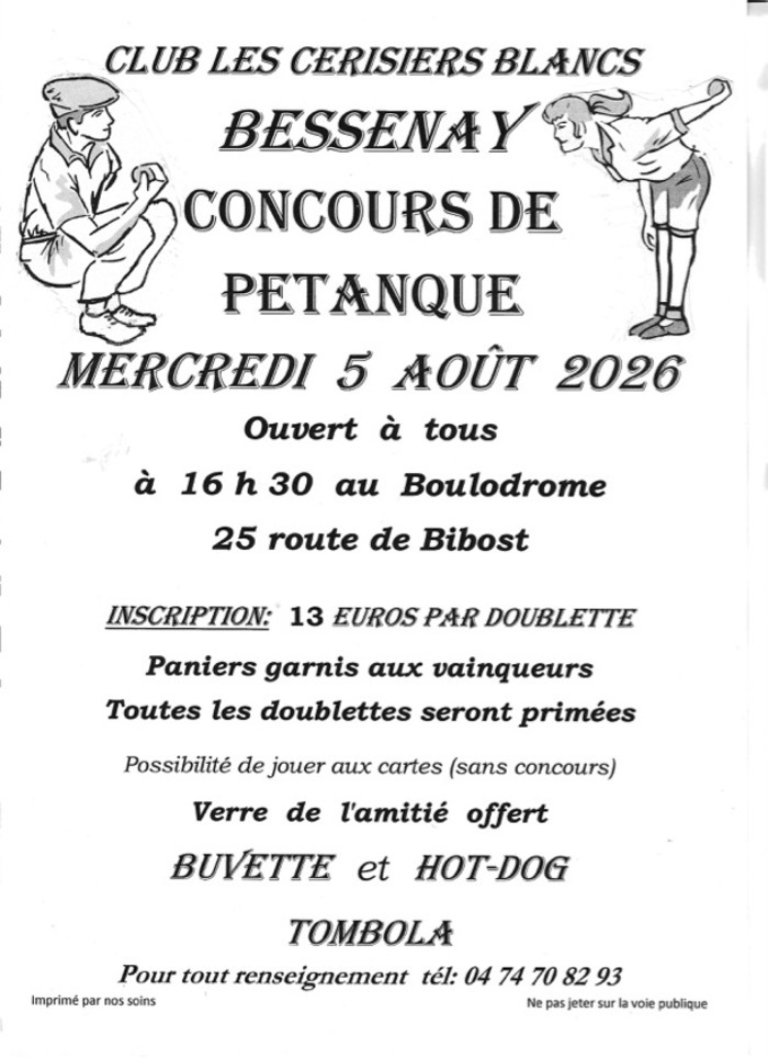 Concours de Pétanque, Boulodrome de Bessenay, Bessenay