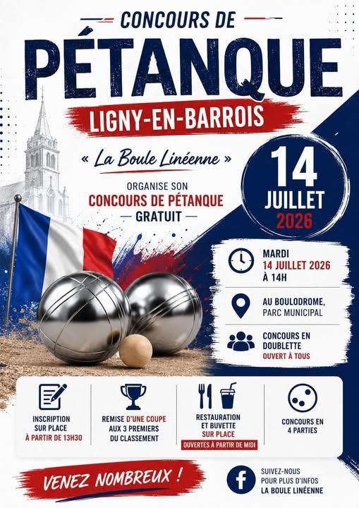 Concours de pétanque Boulodrome Parc Municipal Ligny-en-Barrois