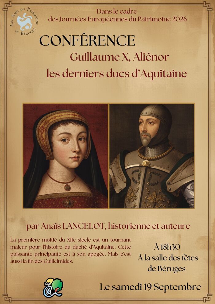 Conférence sur les derniers ducs d&rsquo;Aquitaine, Salle des fêtes, Béruges