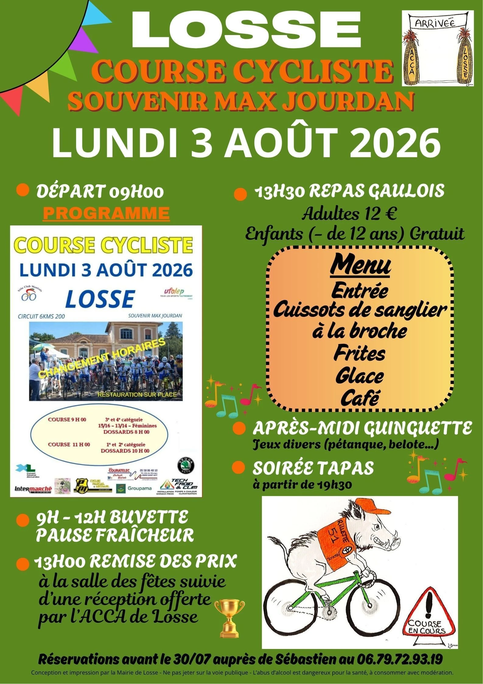 Course cycliste souvenir Max Jourdan  Losse 2026-08-03
